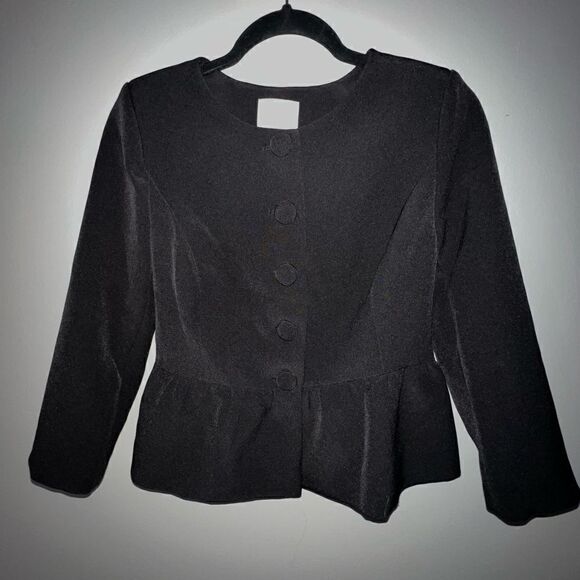 ModCloth Black Ruffle Blazer - Sz S - Picture 1 of 16